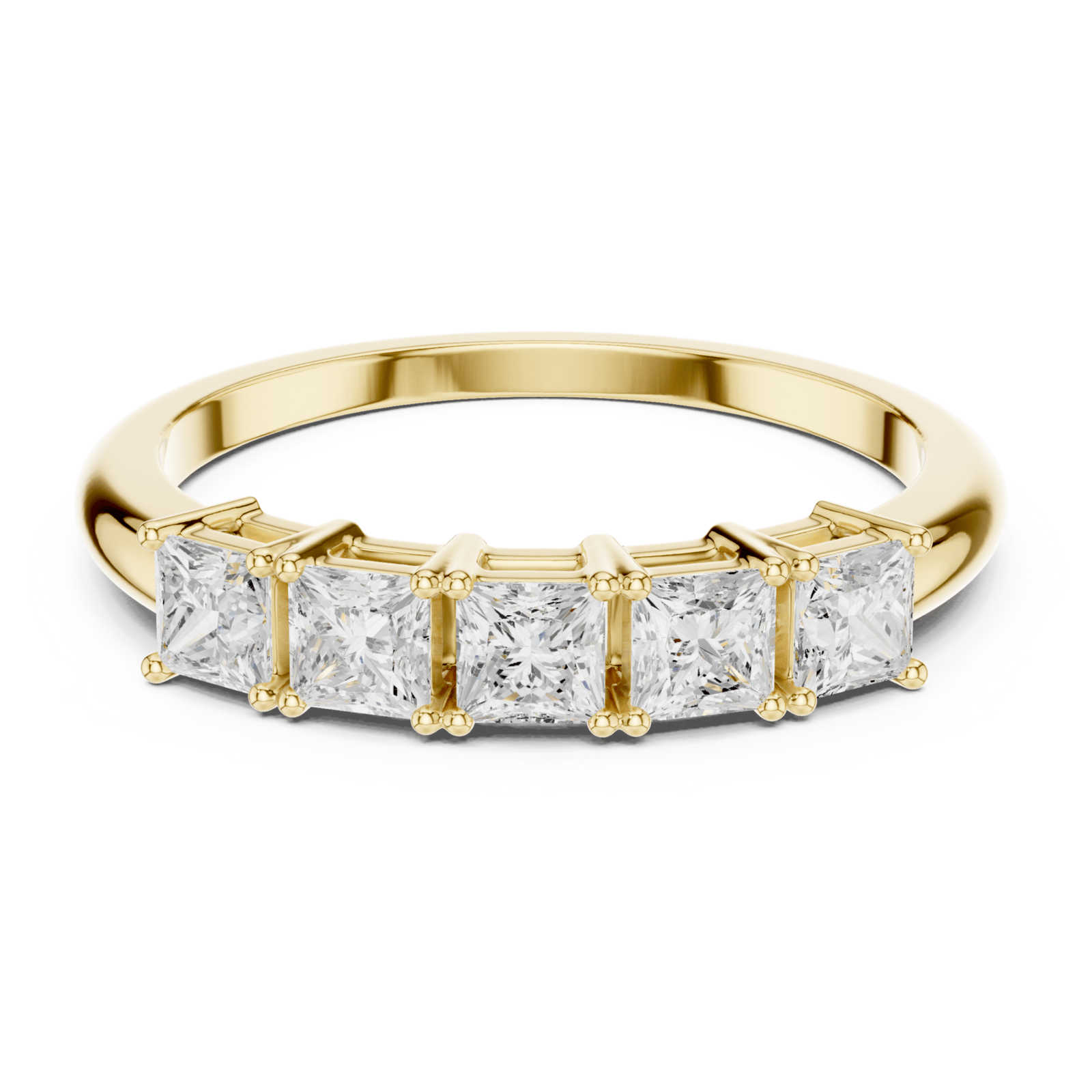 Five Stone Princess Cut 0.65 ctw Diamond Band - B1149 in Wedding Bands by 18 KARATS INC.