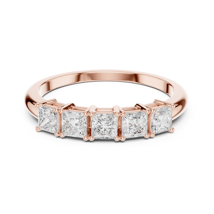 Five Stone Princess Cut 0.65 ctw Diamond Band - B1149 in Wedding Bands by 18 KARATS INC.