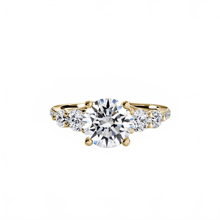 Five Stone Ring with Pave Band in setting by 18 KARATS
