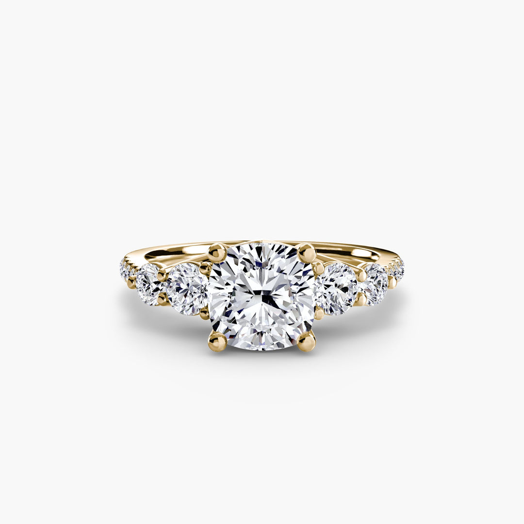 Five Stone Ring with Pave Band in setting by 18 KARATS
