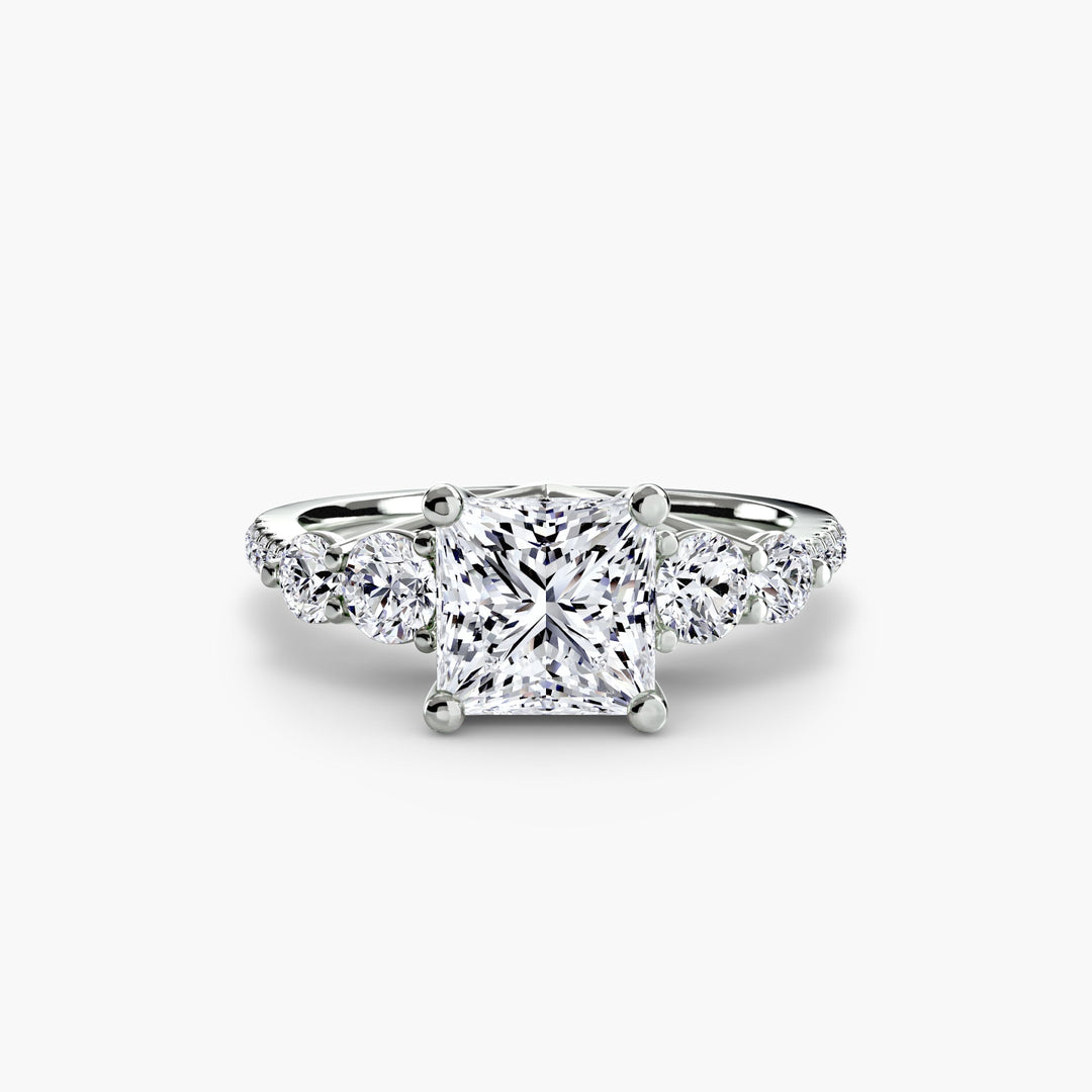 Five Stone Ring with Pave Band in setting by 18 KARATS