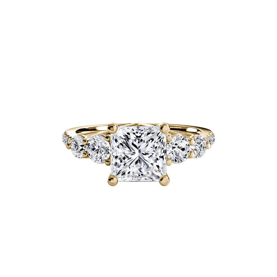 Five Stone Ring with Pave Band in setting by 18 KARATS