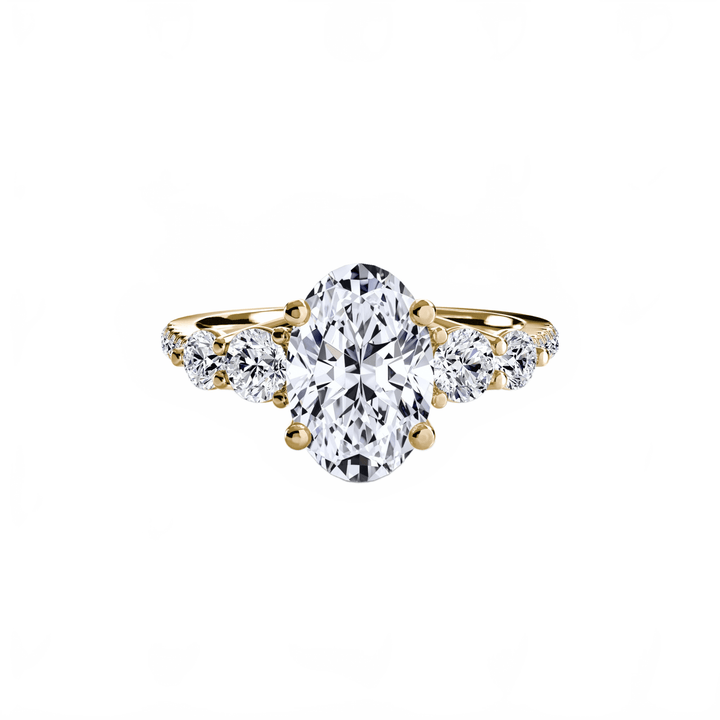Five Stone Ring with Pave Band in setting by 18 KARATS
