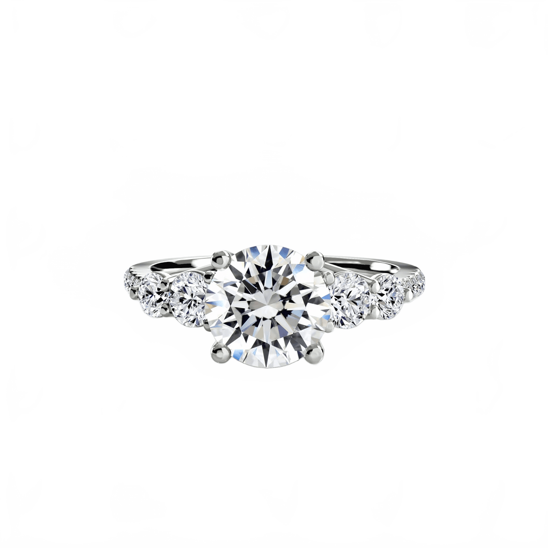 Five Stone Ring with Pave Band in setting by 18 KARATS