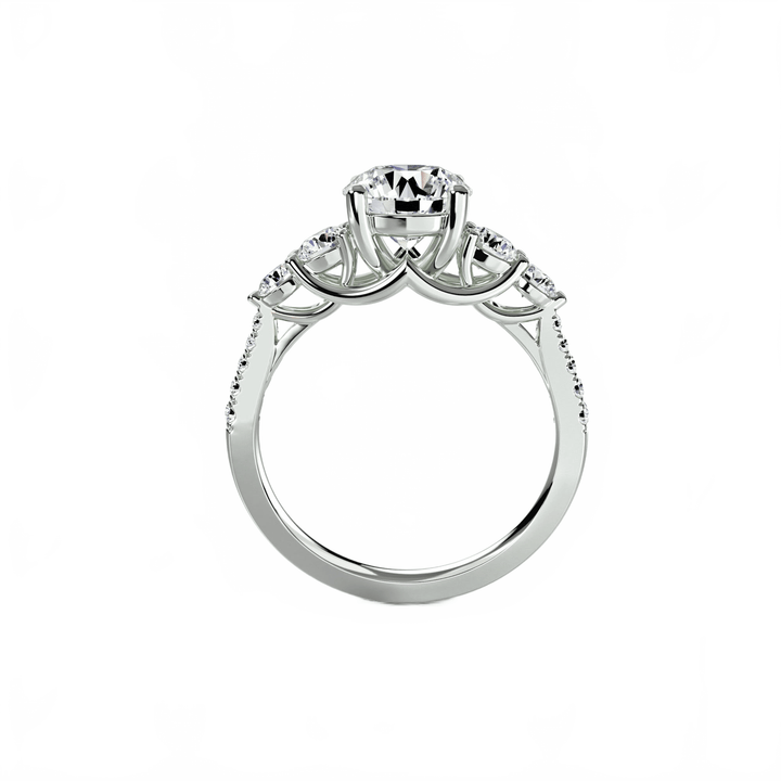 Five Stone Ring with Pave Band in setting by 18 KARATS
