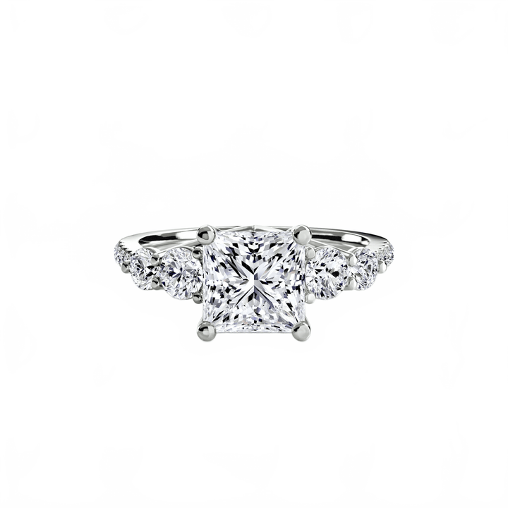 Five Stone Ring with Pave Band in setting by 18 KARATS
