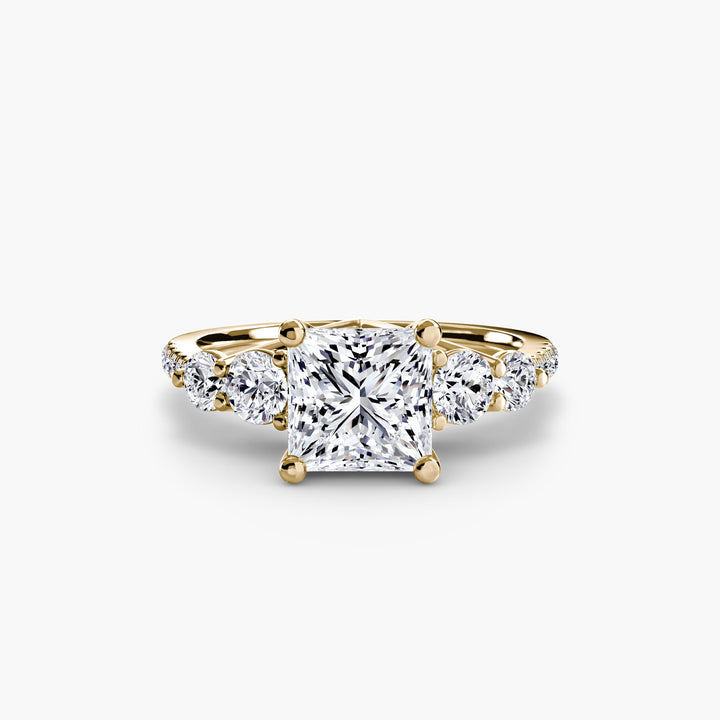 Five Stone Ring with Pave Band in setting by 18 KARATS