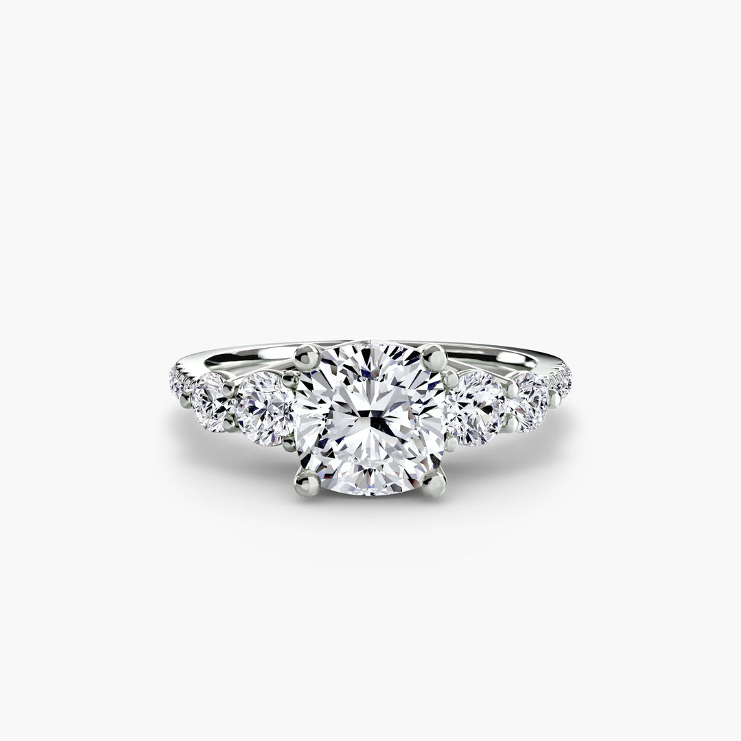 Five Stone Ring with Pave Band in setting by 18 KARATS