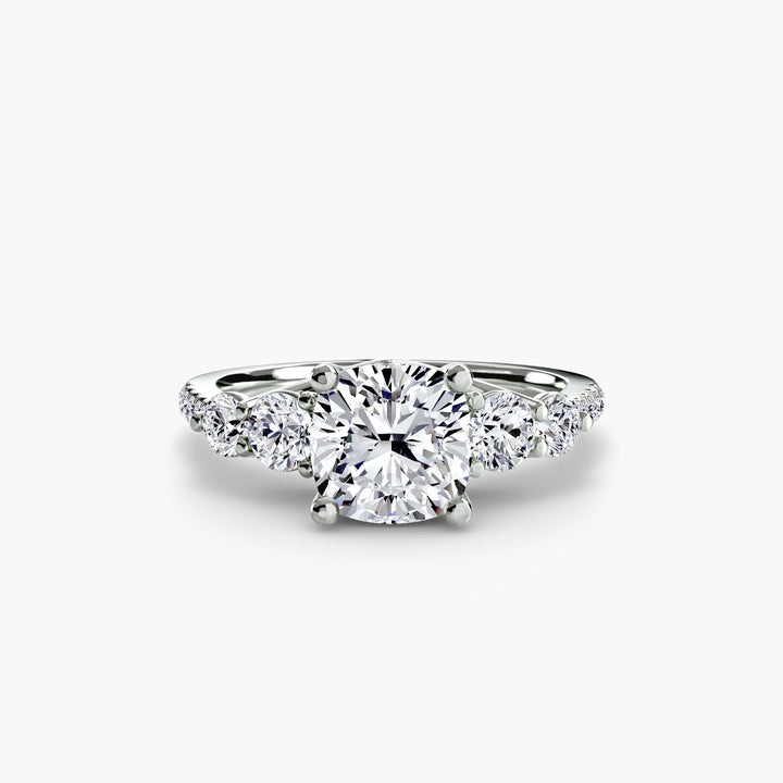 Five Stone Ring with Pave Band in setting by 18 KARATS