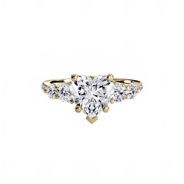 Five Stone Ring with Pave Band in setting by 18 KARATS