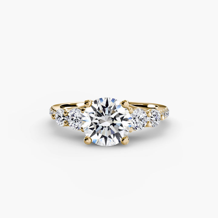 Five Stone Ring with Pave Band in setting by 18 KARATS