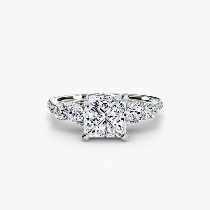 Five Stone Ring with Pave Band in setting by 18 KARATS