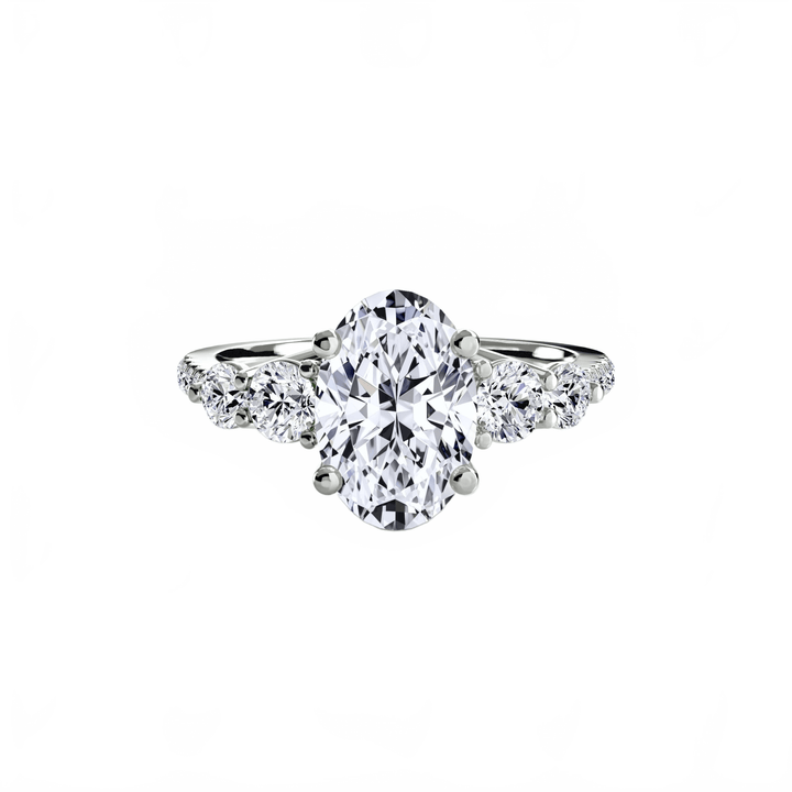 Five Stone Ring with Pave Band in setting by 18 KARATS