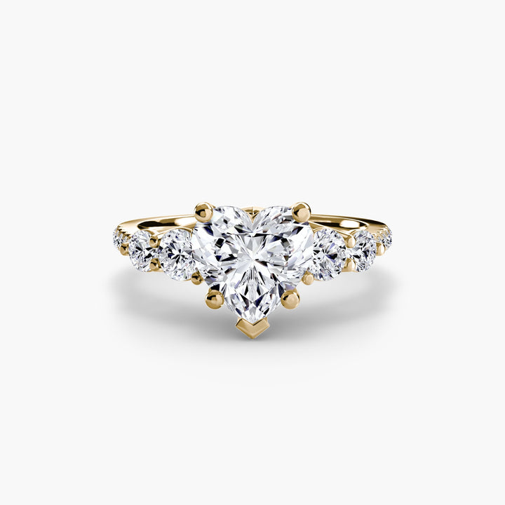 Five Stone Ring with Pave Band in setting by 18 KARATS