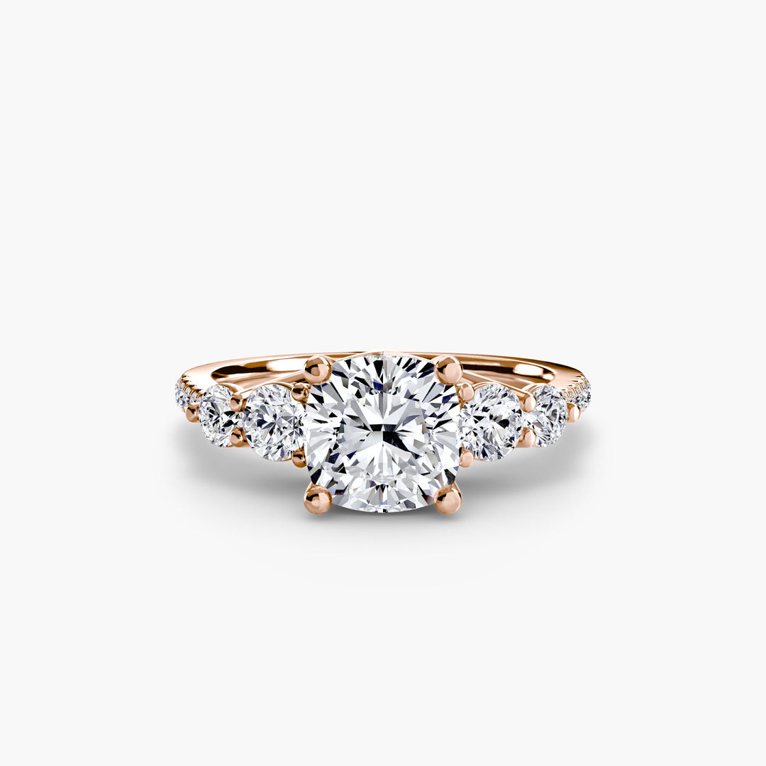 Five Stone Ring with Pave Band in setting by 18 KARATS