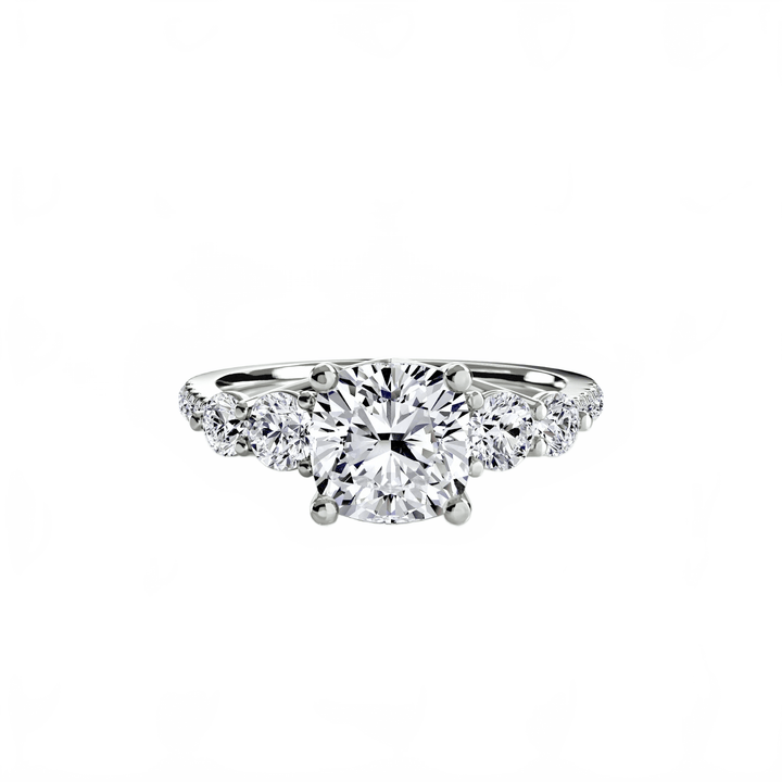 Five Stone Ring with Pave Band in setting by 18 KARATS