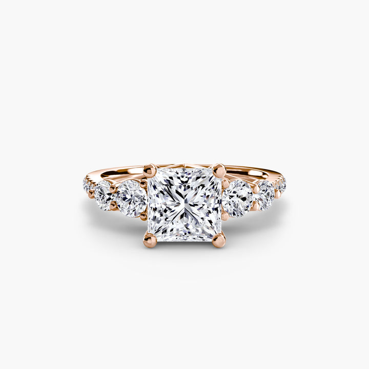 Five Stone Ring with Pave Band in setting by 18 KARATS