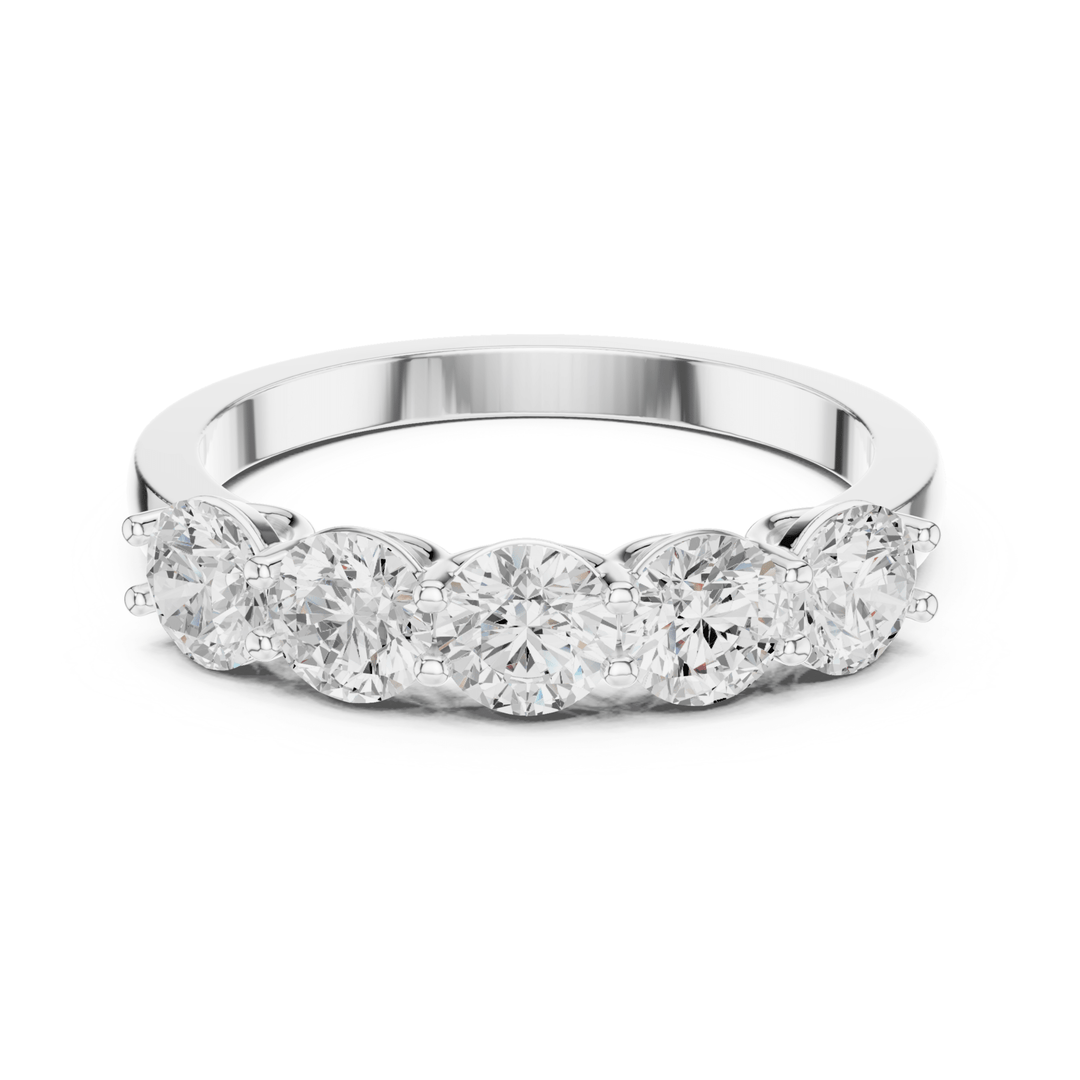 Five Stone Round 1.5 ctw Diamond Band - B1143 in Wedding Bands by 18 KARATS INC.