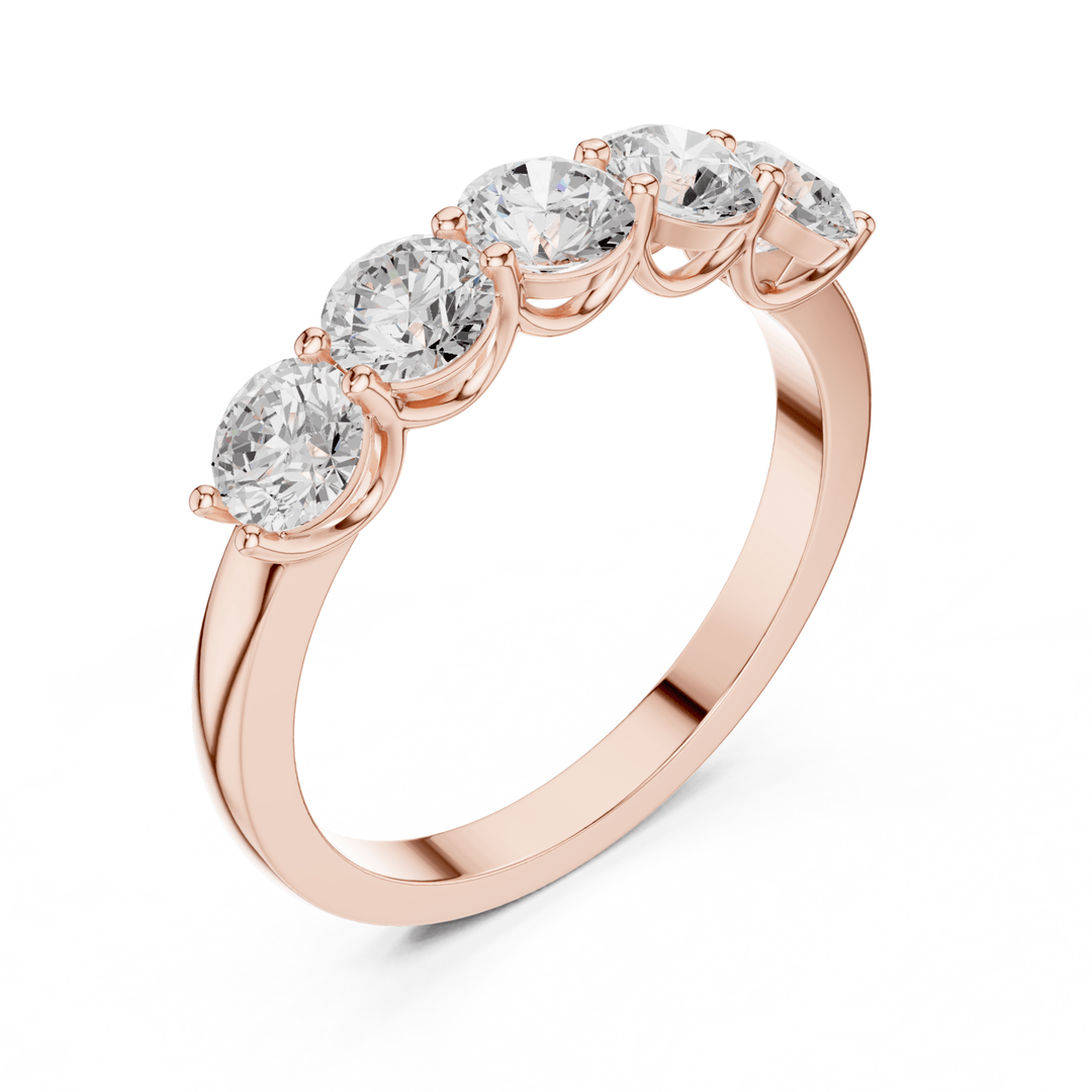 Five Stone Round 1.5 ctw Diamond Band - B1143 in Wedding Bands by 18 KARATS INC.