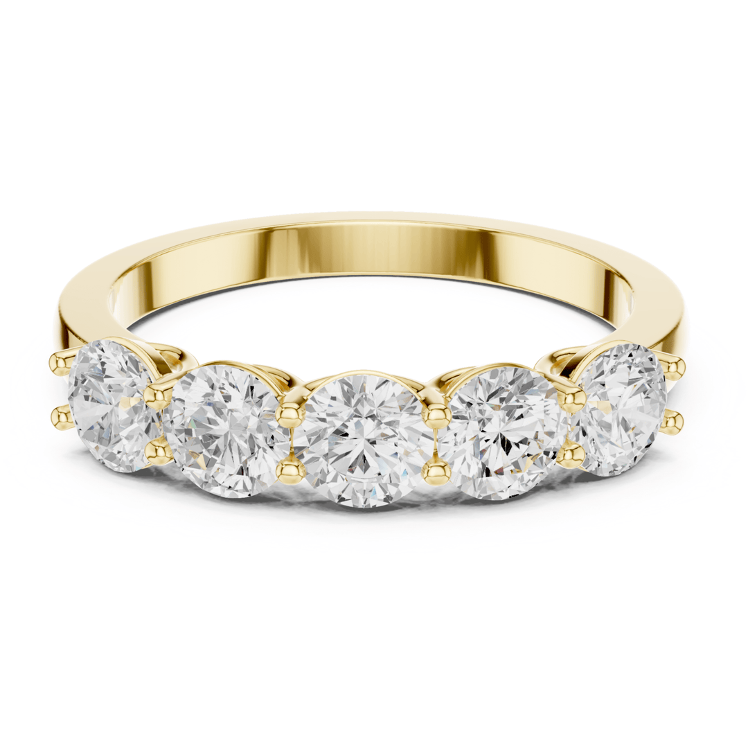 Five Stone Round 1.5 ctw Diamond Band - B1143 in Wedding Bands by 18 KARATS INC.