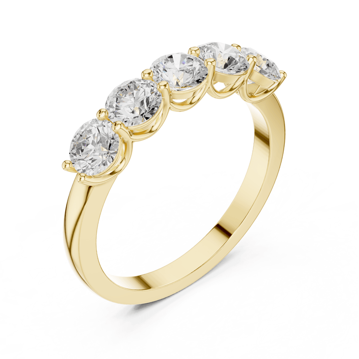 Five Stone Round 1.5 ctw Diamond Band - B1143 in Wedding Bands by 18 KARATS INC.