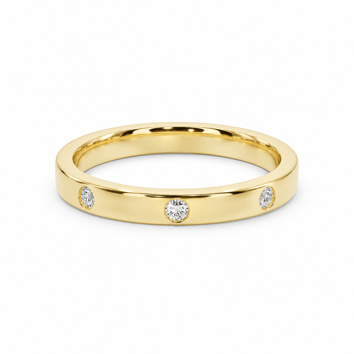 Flush-Set 8-Stone Diamond Wedding Band in Wedding Bands by 18 KARATS INC.