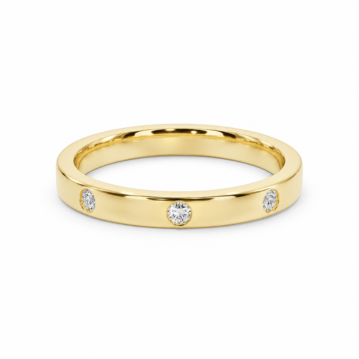 Flush-Set 8-Stone Diamond Wedding Band in Wedding Bands by 18 KARATS INC.
