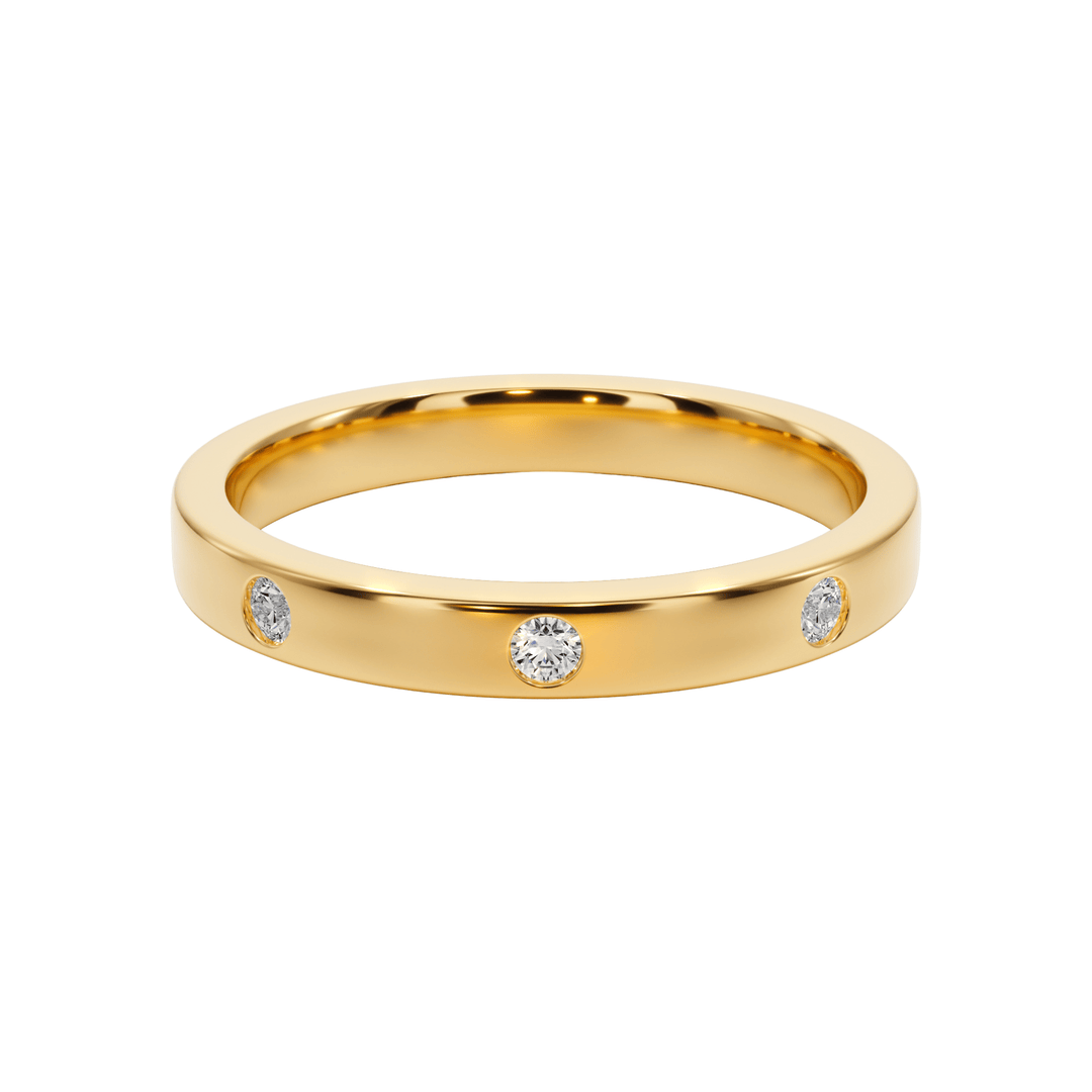 Flush - Set Diamond Wedding Band - B1003 in Wedding Bands by 18 KARATS INC.