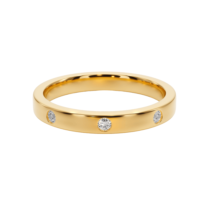 Flush - Set Diamond Wedding Band - B1003 in Wedding Bands by 18 KARATS INC.