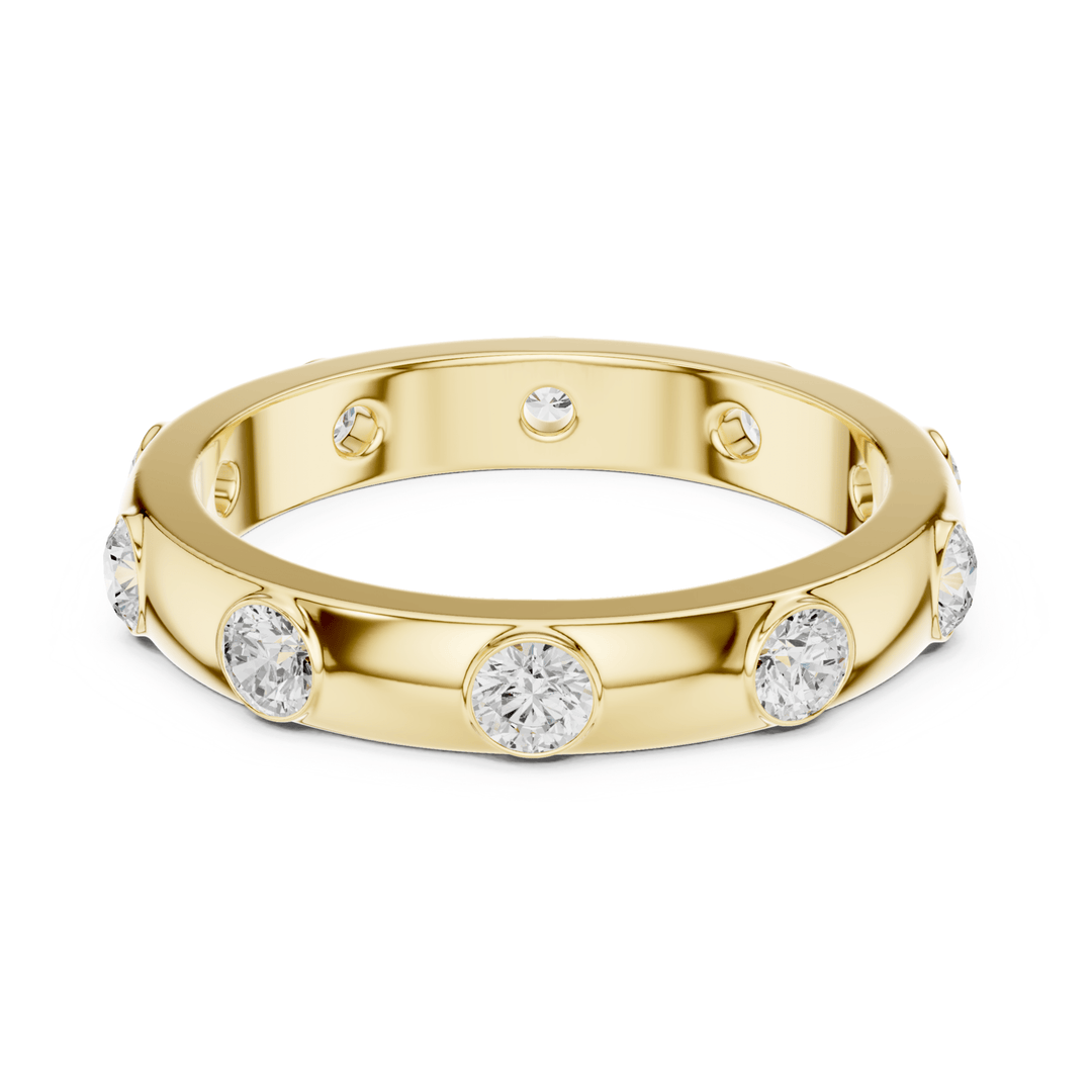 Flush Set Round 0.8 ctw Diamond Band - B1144 in Wedding Bands by 18 KARATS INC.