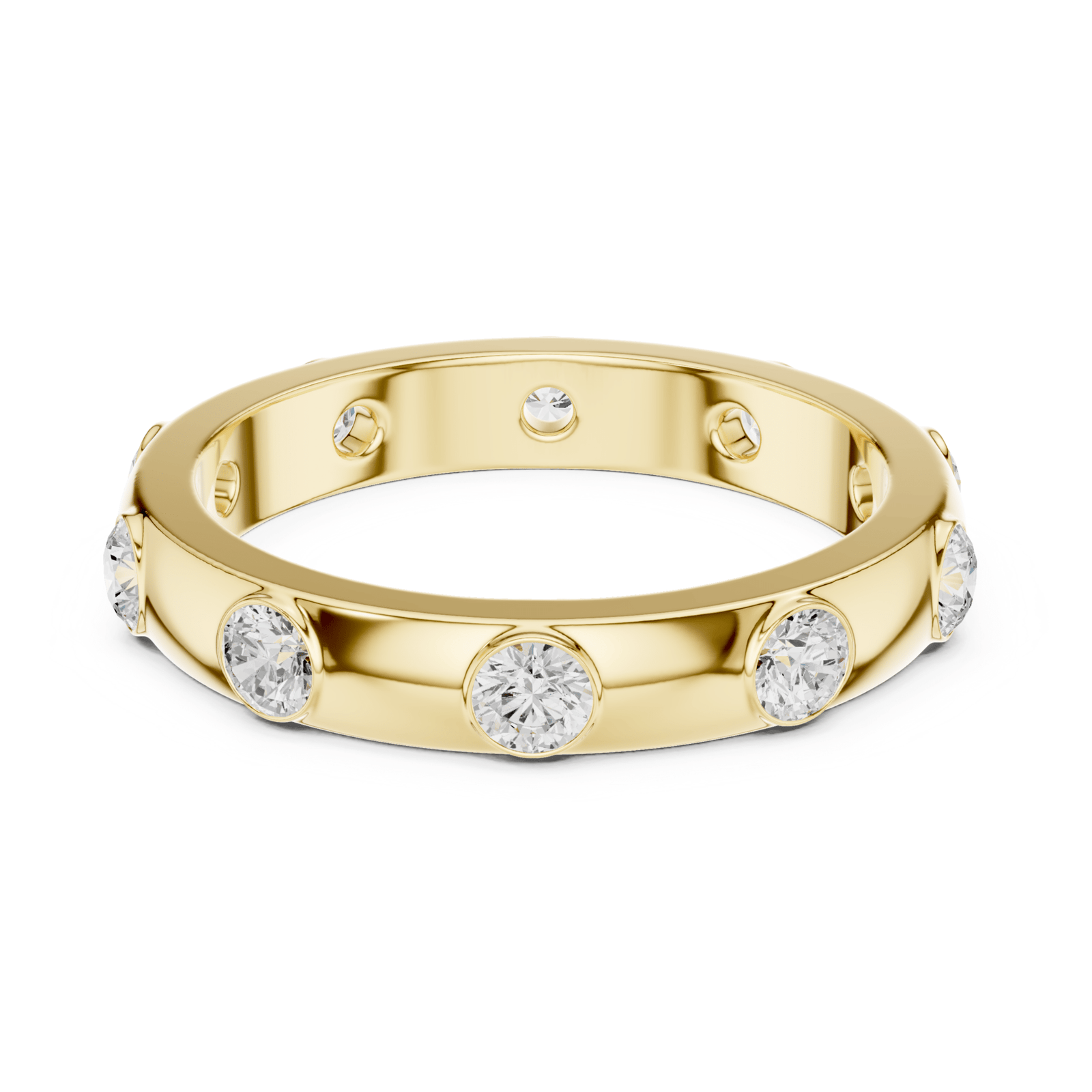 Flush Set Round 0.8 ctw Diamond Band - B1144 in Wedding Bands by 18 KARATS INC.