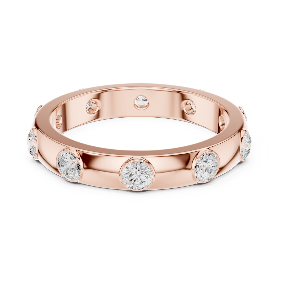 Flush Set Round 0.8 ctw Diamond Band - B1144 in Wedding Bands by 18 KARATS INC.