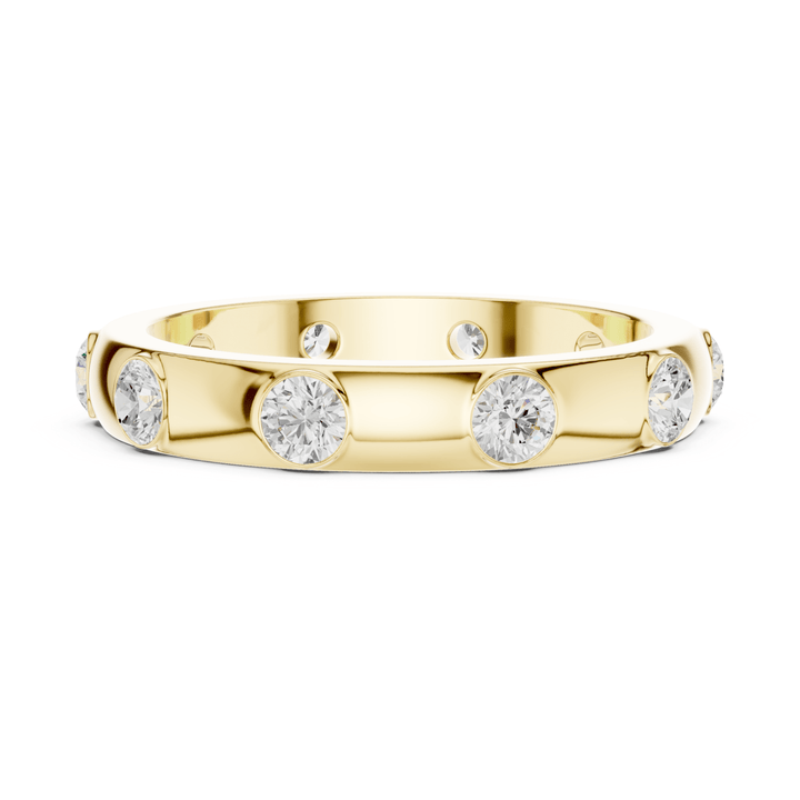 Flush Set Round 0.8 ctw Diamond Band - B1144 in Wedding Bands by 18 KARATS INC.
