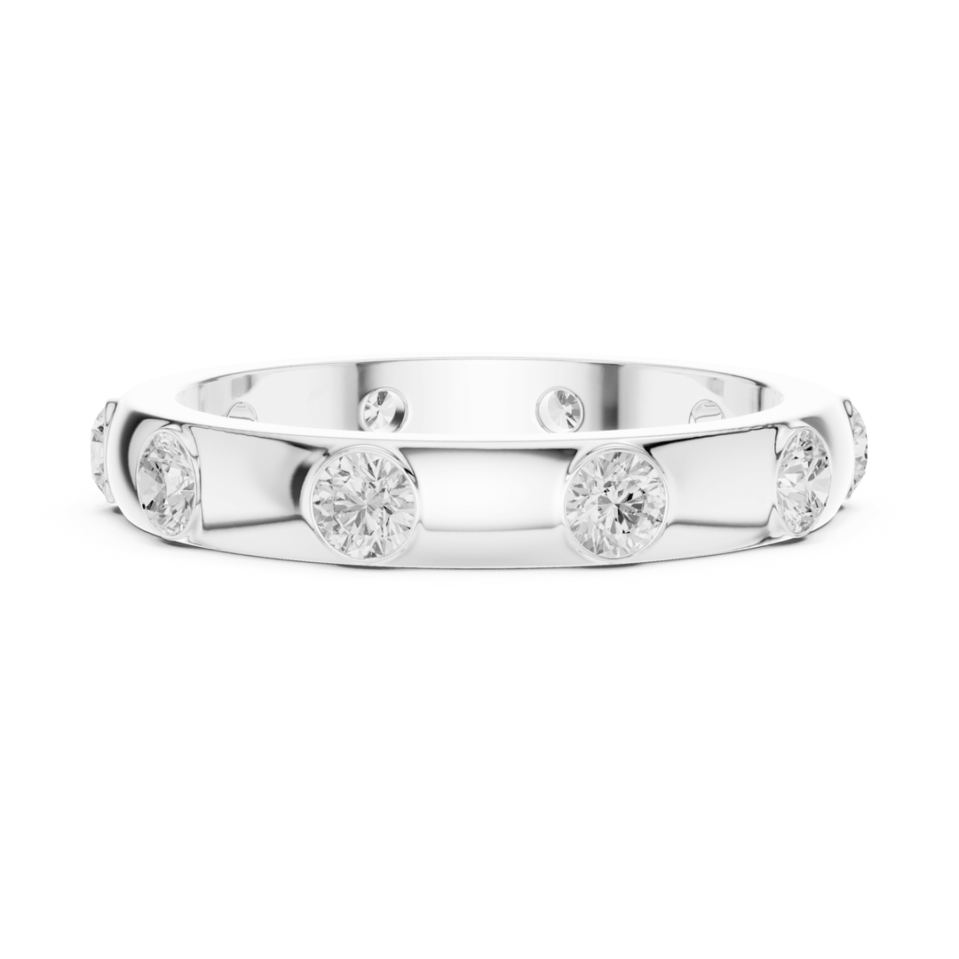 Flush Set Round 0.8 ctw Diamond Band - B1144 in Wedding Bands by 18 KARATS INC.