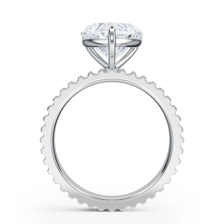 Fluted Band Heart Diamond Engagement Ring - R1212 in Ring by 18 KARATS INC.