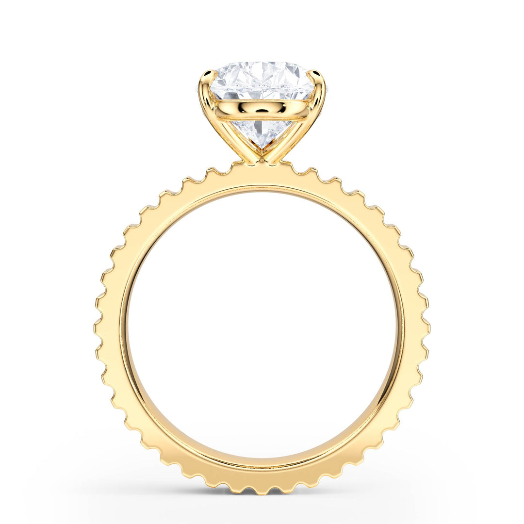 Fluted Band Pear Diamond Engagement Ring - R1209 in Ring by 18 KARATS INC.