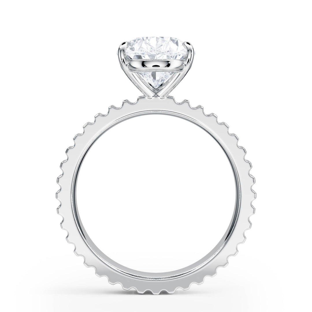 Fluted Band Pear Diamond Engagement Ring - R1209 in Ring by 18 KARATS INC.
