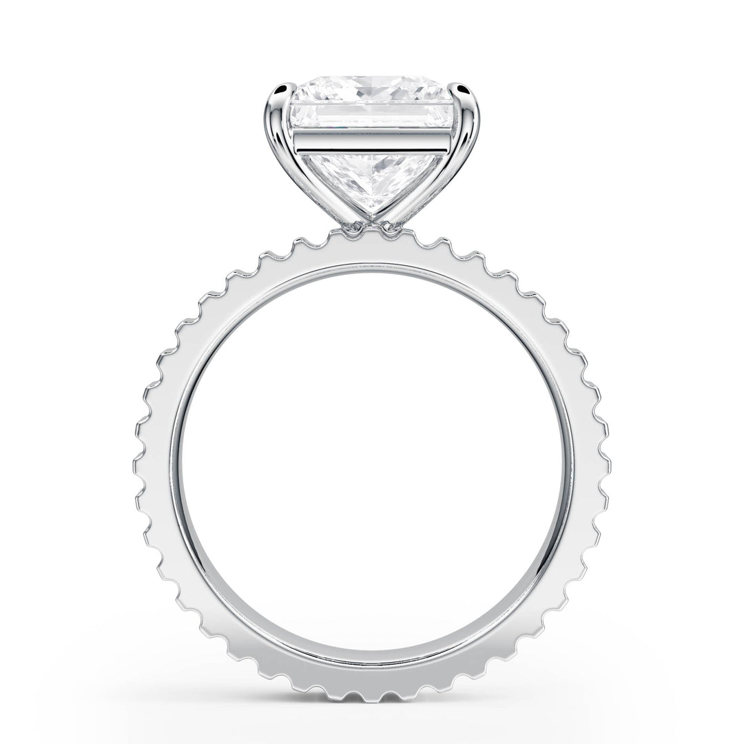 Fluted Band Princess Diamond Engagement Ring - R1208 in Ring by 18 KARATS INC.