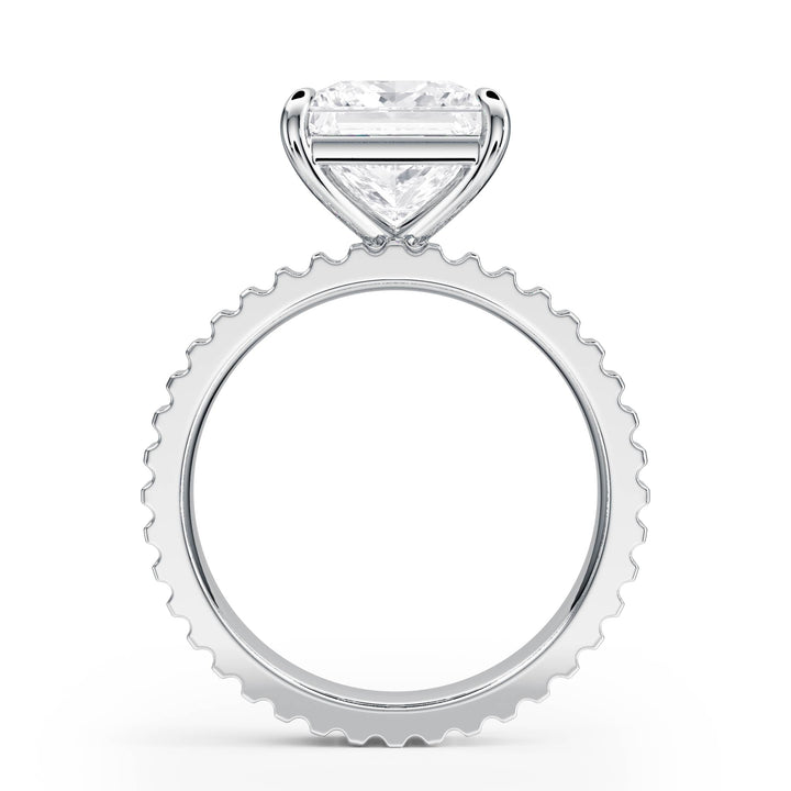 Fluted Band Princess Diamond Engagement Ring - R1208 in Ring by 18 KARATS INC.