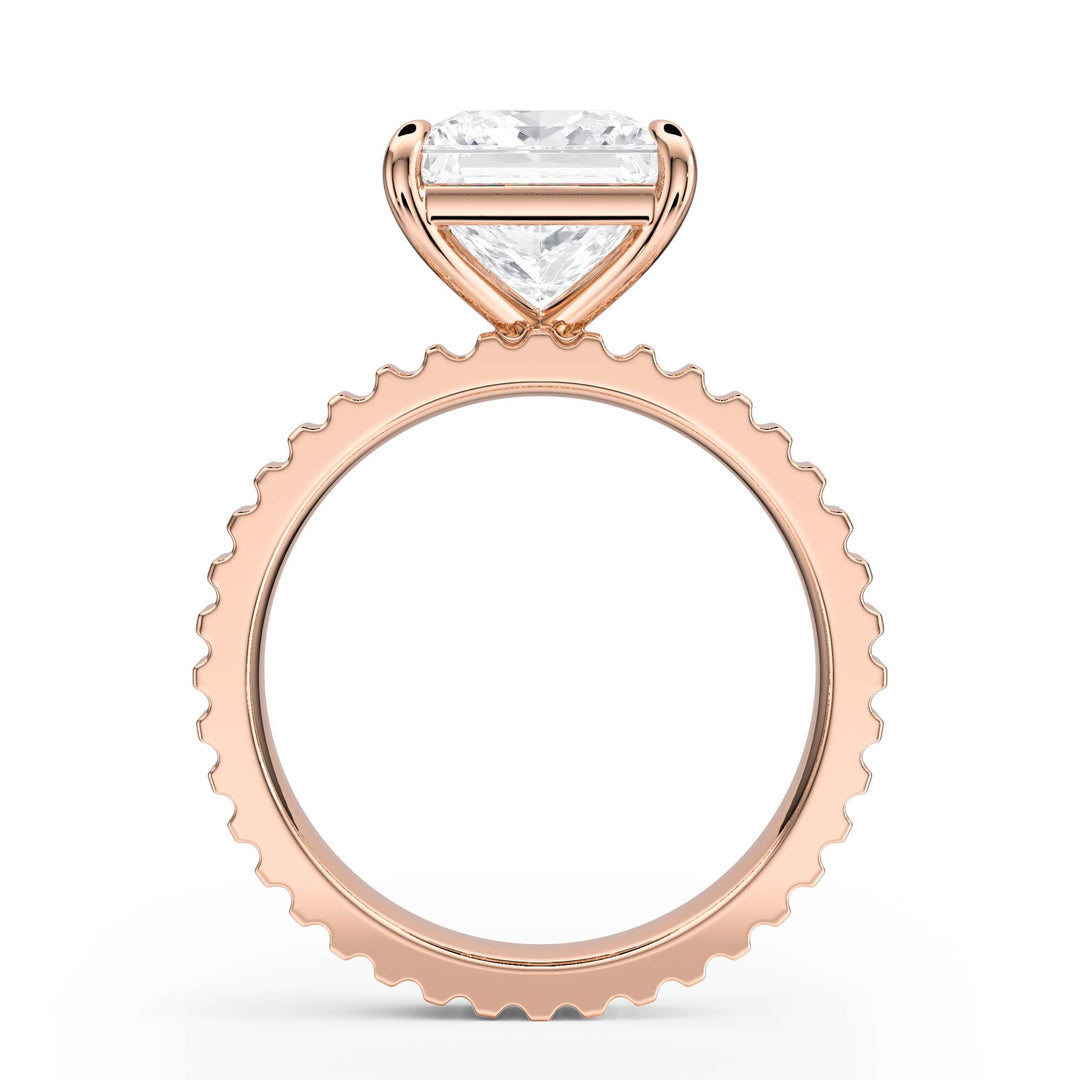 Fluted Band Princess Diamond Engagement Ring - R1208 in Ring by 18 KARATS INC.