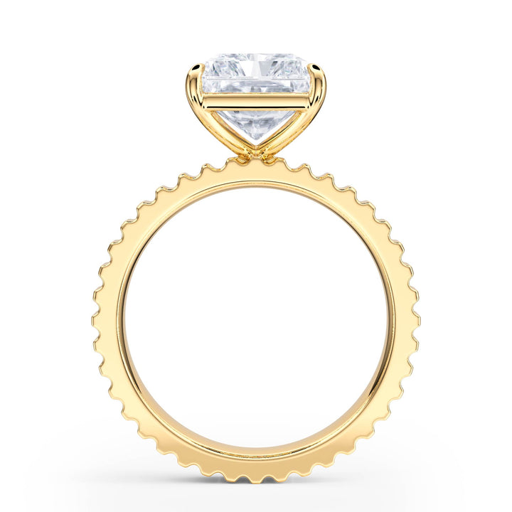 Fluted Band Radiant Diamond Engagement Ring - R1207 in Ring by 18 KARATS INC.