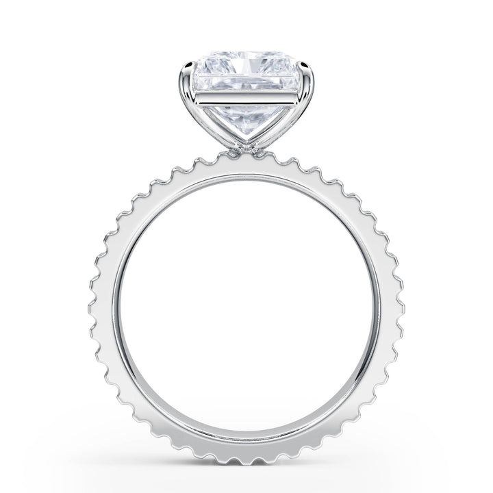 Fluted Band Radiant Diamond Engagement Ring - R1207 in Ring by 18 KARATS INC.