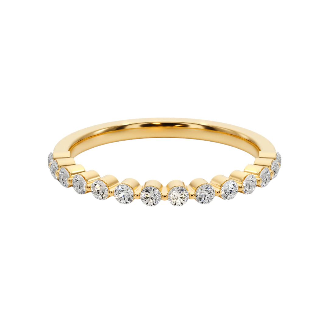 Forever Love Shared Prong Wedding Band — B1005 in Wedding Bands by 18 KARATS