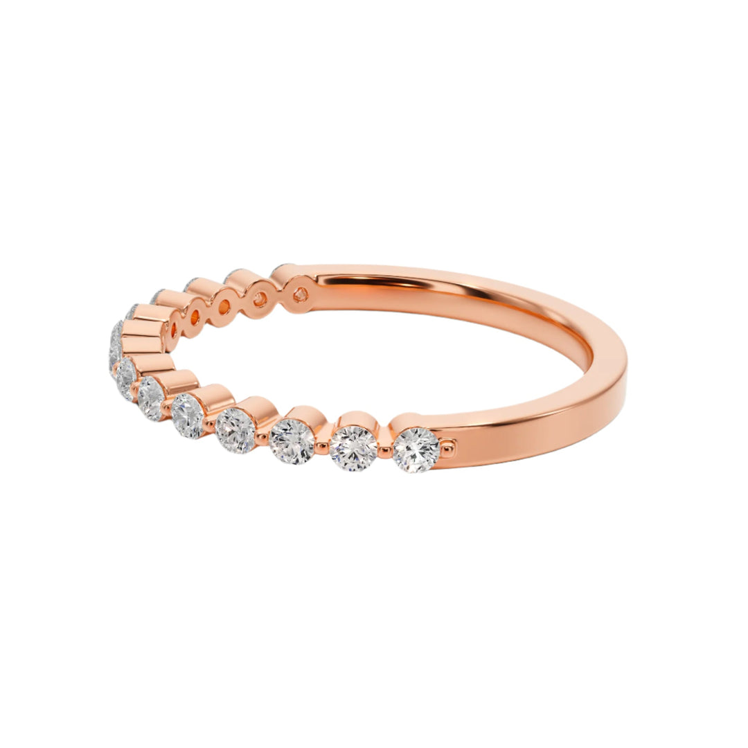 Forever Love Shared Prong Wedding Band — B1005 in Wedding Bands by 18 KARATS