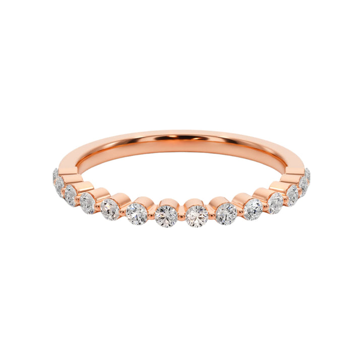 Forever Love Shared Prong Wedding Band — B1005 in Wedding Bands by 18 KARATS