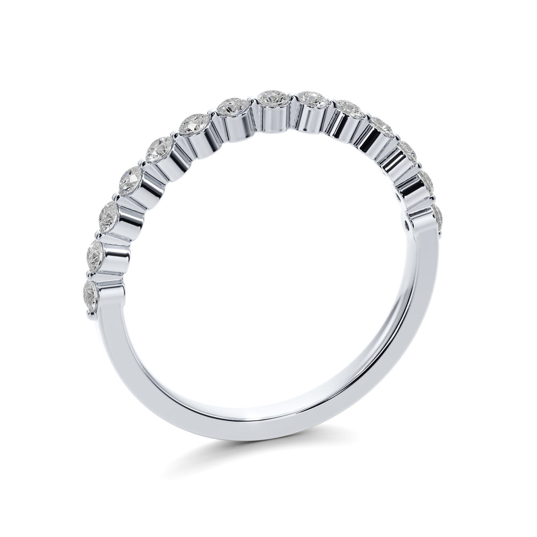 Forever Love Shared Prong Wedding Band — B1005 in Wedding Bands by 18 KARATS