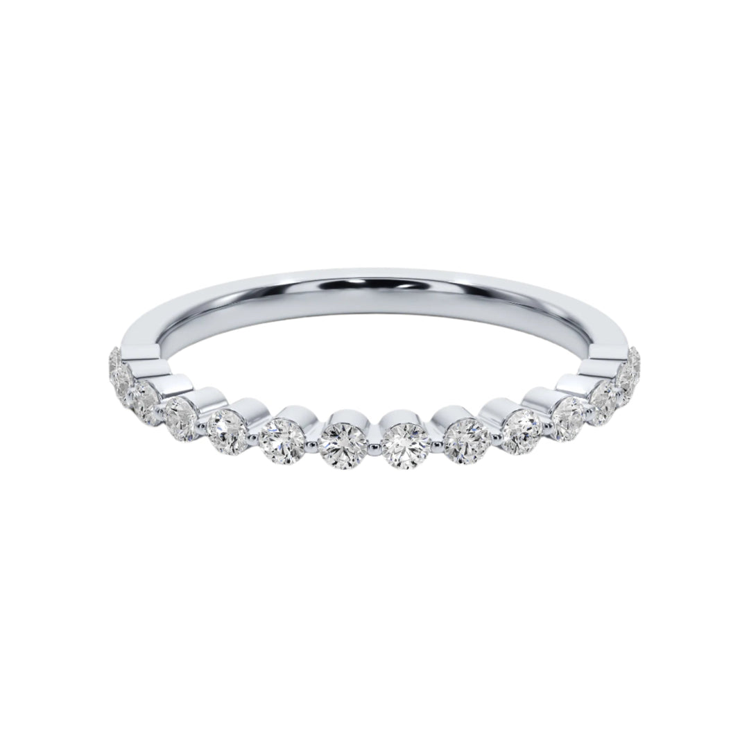 Forever Love Shared Prong Wedding Band — B1005 in Wedding Bands by 18 KARATS