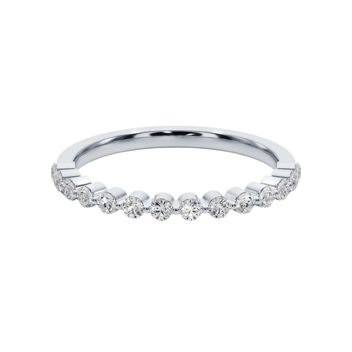 Forever Love Shared Prong Wedding Band — B1005 in Wedding Bands by 18 KARATS
