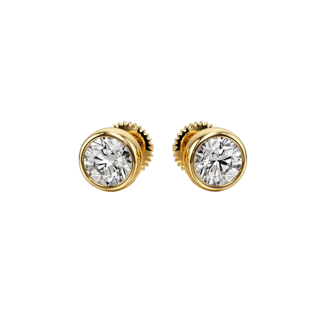 Forever Sparkle Bezel Stud Earrings — E1102 in Earrings by 18 KARATS