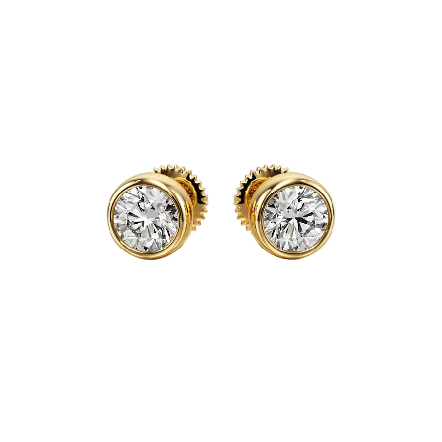 Forever Sparkle Bezel Stud Earrings — E1102 in Earrings by 18 KARATS